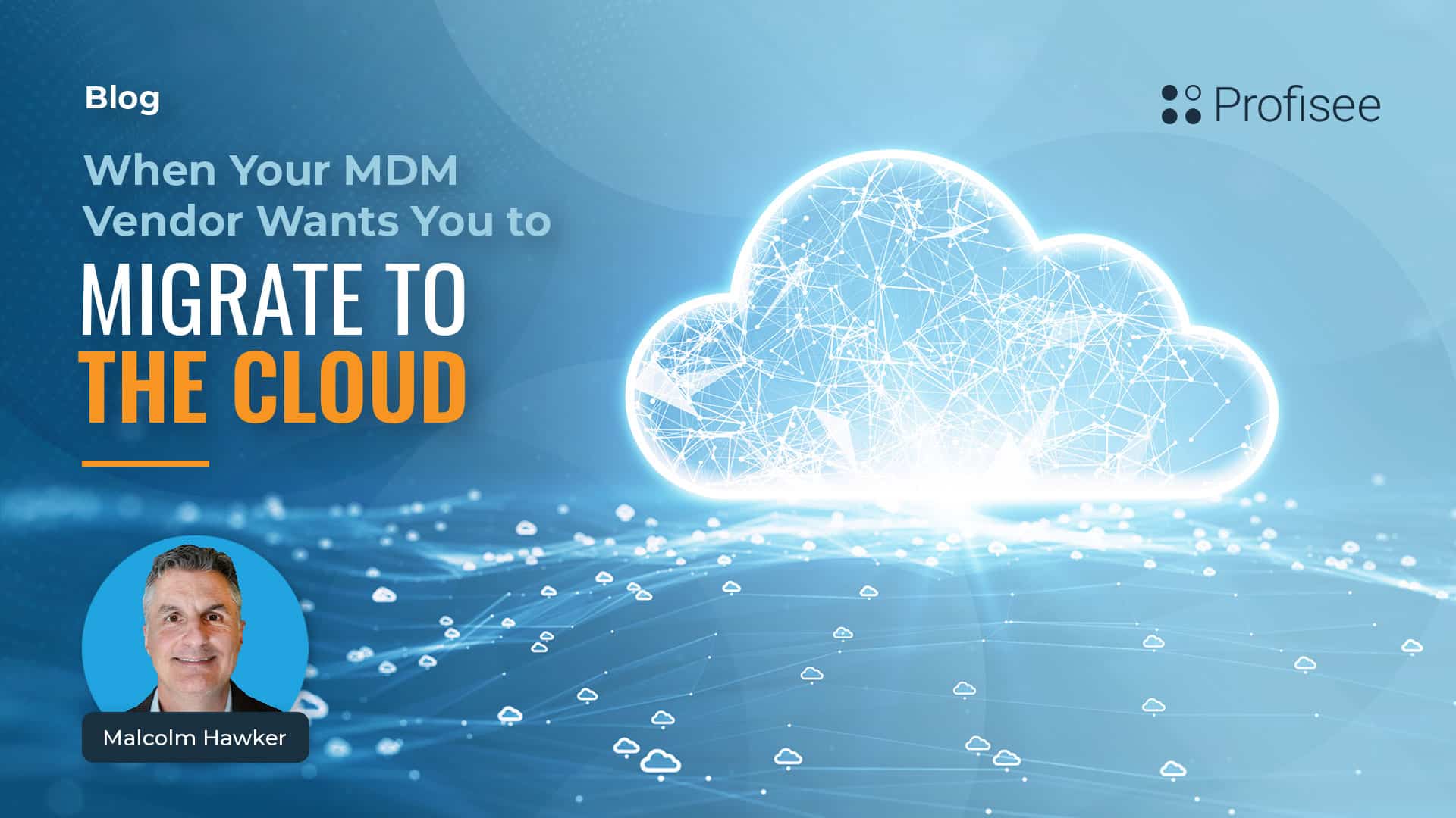 A blog advertisement recommending Master Data Management (MDM) vendors for cloud migration.