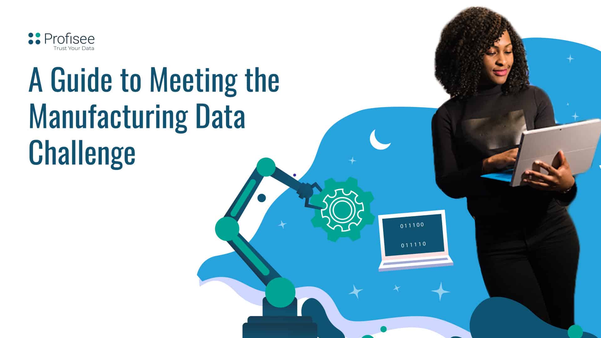 Banner with Profisee logo and a title: "A guide to meeting the manufacturing data challenge".