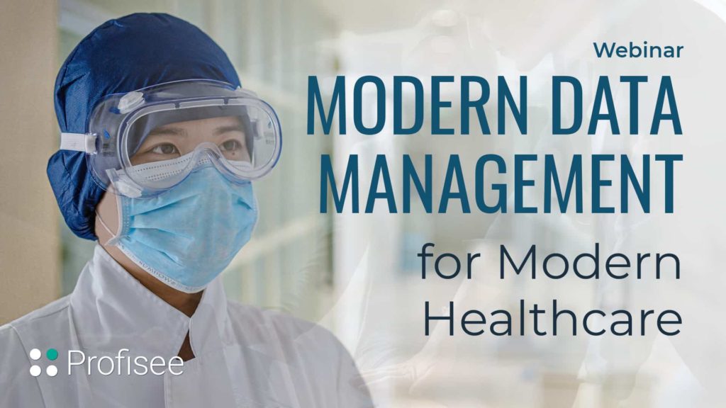 Banner image of Profisee webinar with the title: "Modern data managment for modern healthcare".