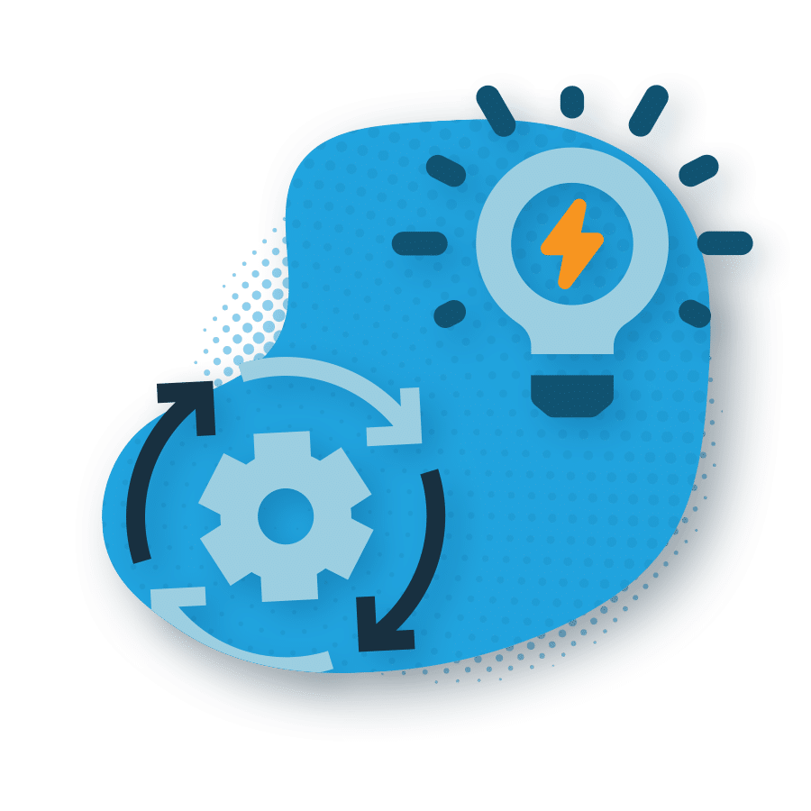 Icon representing the improvement of business functions through data with MDM.