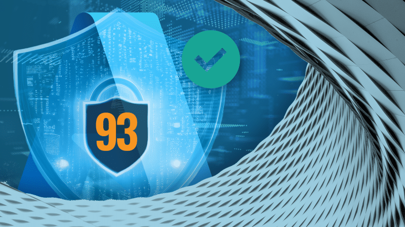 The security rating icon displays a shield with a score of 93 and includes a checkmark.
