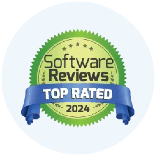 Software reviews Top Rated badge.