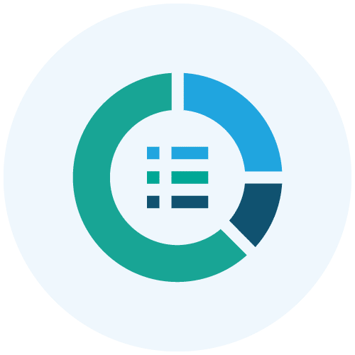 Pie chart icon.