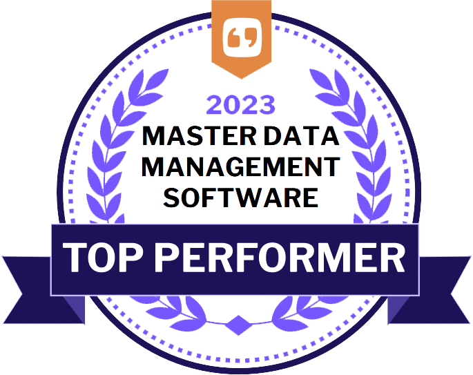 Master data management software Top Performer 2023 badge.