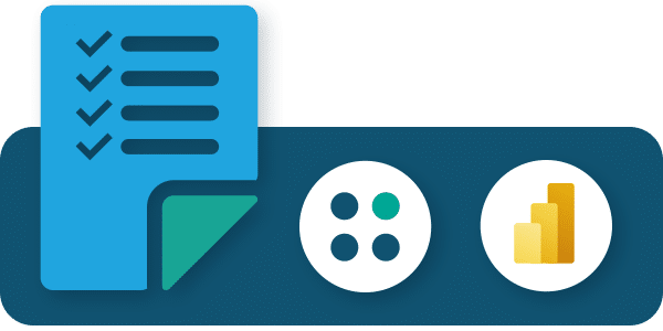 Graphical representation of Power BI connection features: A checklist, data points, and a bar graph.