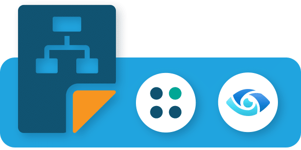 Icons represent hierarchy, data points, and insight.