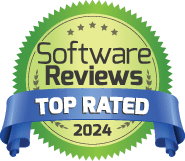 Badge graphic for Software Reviews' 2024 Top Rated Master Data Management (MDM) vendors of 2024